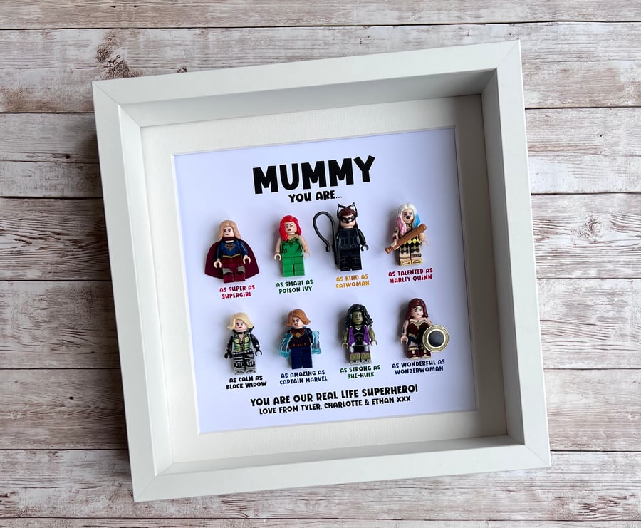 Mum Mummy Superhero Minifigure Frame (8 figs)