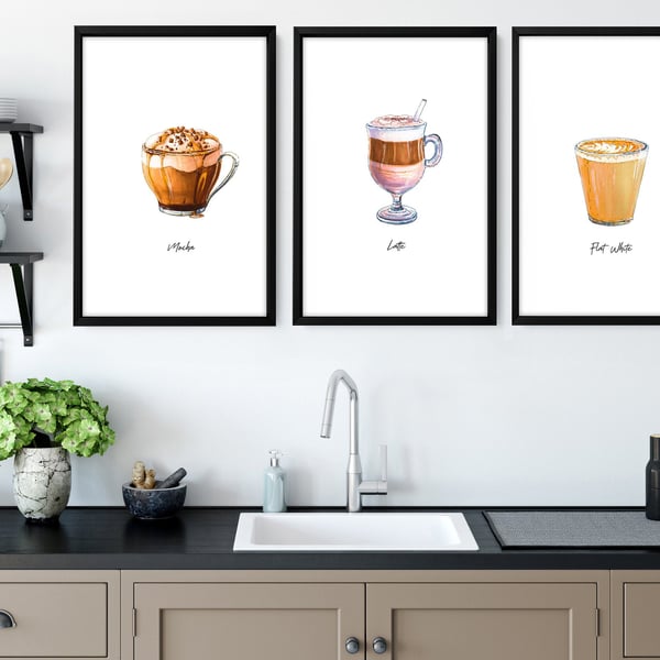 Coffee Gift art print poster, Coffee station bar decor, Coffee lover gift, Coffe