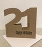 21st Birthday cards, handmade in white or brown kraft card with envelope, - Image 2