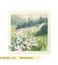 Miniature landscape painting - Green hill with white flowers - Image 2