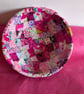 up cycled decopatch pinks bamboo bowl  - Image 3