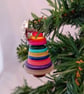 Colourful Button Christmas Tree Decoration - Silver Topper - Image 2
