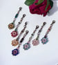 Small bohemian pansy flower zip charms - Image 1