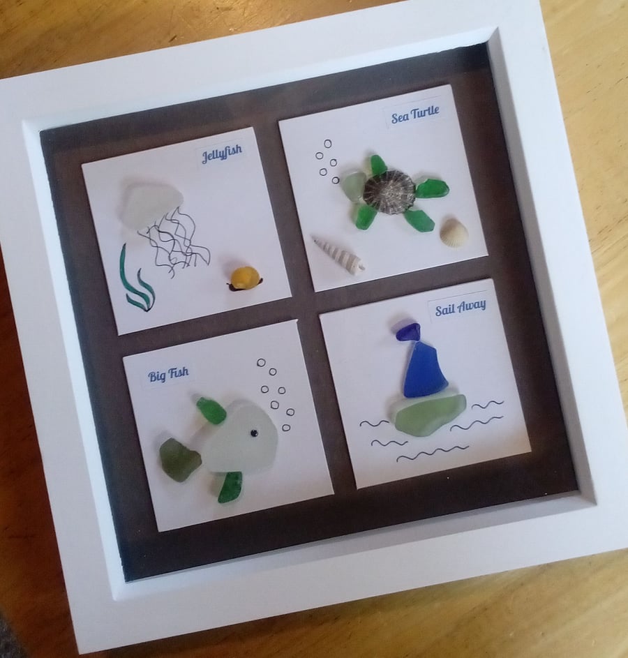 Scottish Seaglass under the sea framed picture