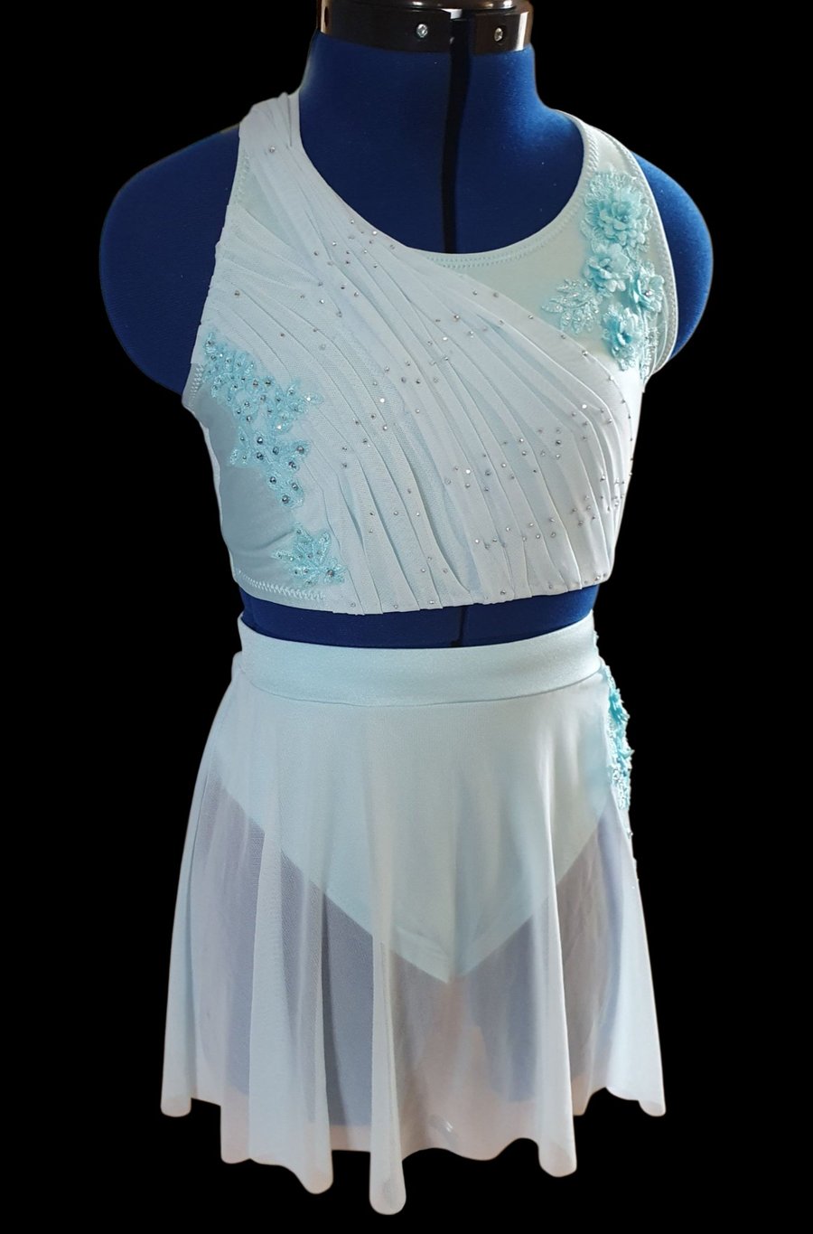 Pale blue 2 piece lyrical dance costume age 12-15yrs approx