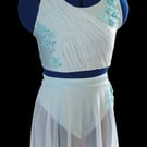 Pale blue 2 piece lyrical dance costume age 12-15yrs approx
