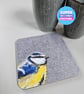 'Peeking' Blue-tit coaster, garden bird mat, Super Seconds Festival