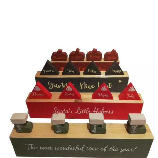 Handmade personalised seasonal wooden ornaments