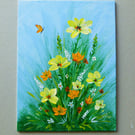 original art floral acrylic flower painting ( ref FA 123 F1 )