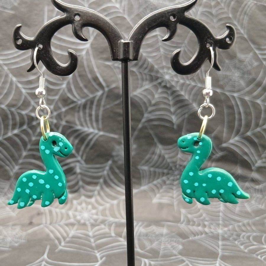 Loch Ness Monster Nessie Polymer Clay Earrings