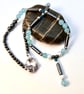 Aquamarine Jade & Hematite Necklace & Bracelet Gift Set, Reduced To Clear - Image 4