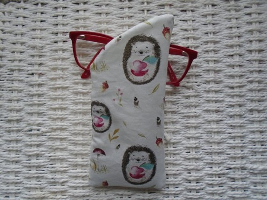 Hedgehogs Glasses Case Lined & Padded 