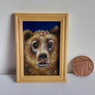 Balu the Brown Bear Miniature Oil Painting - Look to the Sky