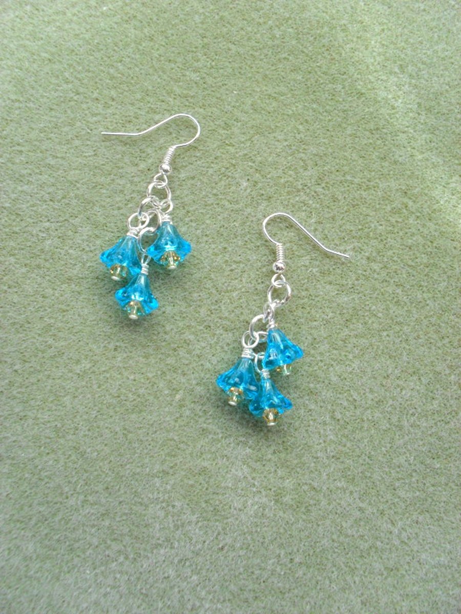 Glass Flower Beaded Earrings