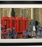 Cambridge Telephone Boxes City Iconic Landmark Framed Art Print 14" x 11" Frame 