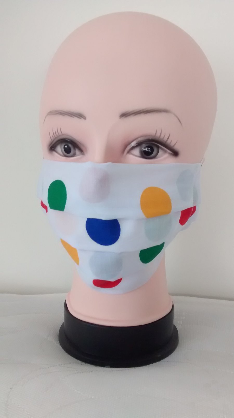 Handmade 2 layers polka dot reusable  adult face mask.