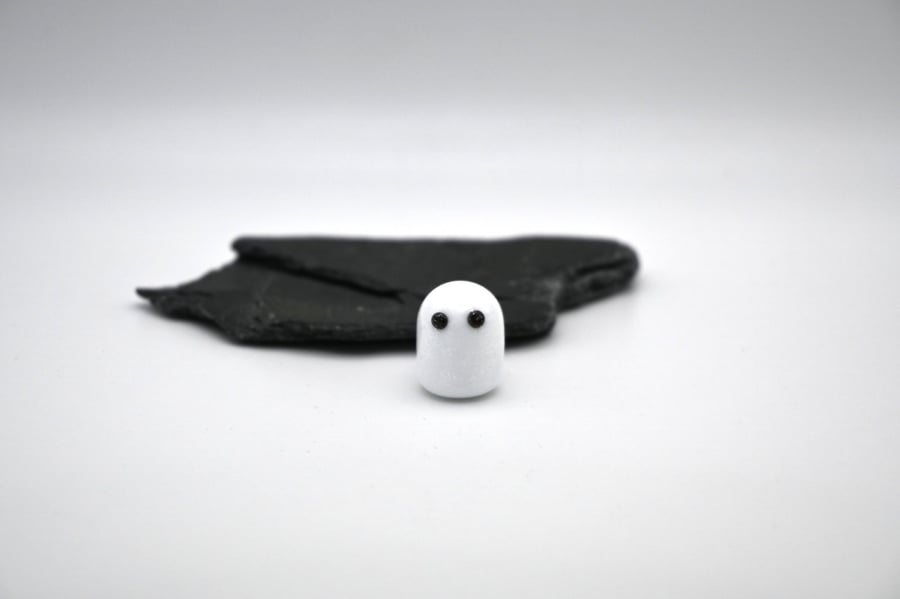 small glass glitter ghost figure