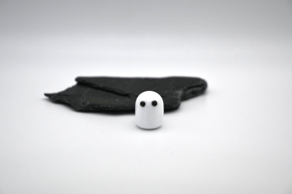 small glass glitter ghost figure