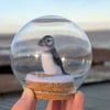 Winter Puffin tiny wool snow globe decoration
