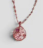 Celestial Pendant Copper Choker Necklace - Rose Quartz & Amethyst, Spiritual - Image 3