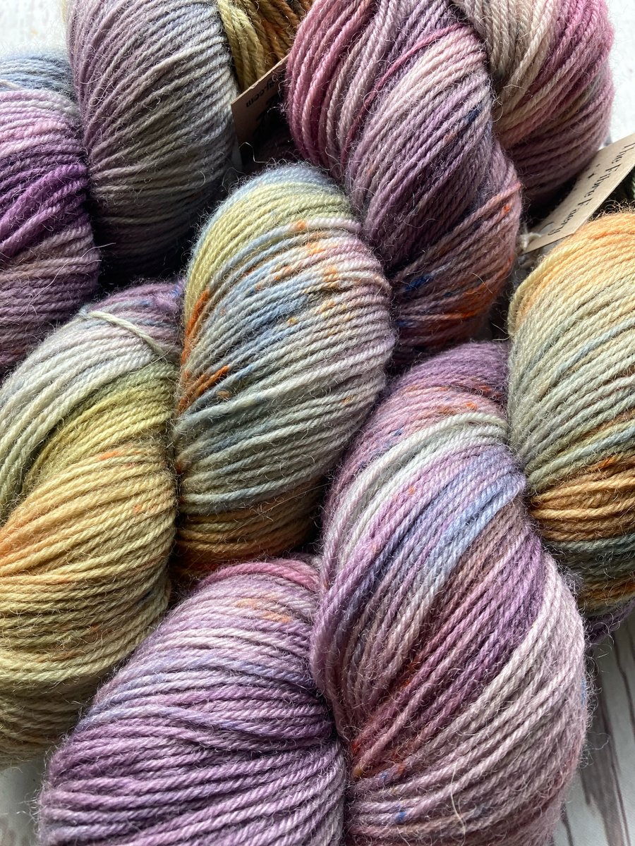 Hand dyed knitting yarn 4 ply BFL 100g Owlsmoor