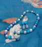 Necklace of Polaris matt beads in tones of blue and green - Image 5