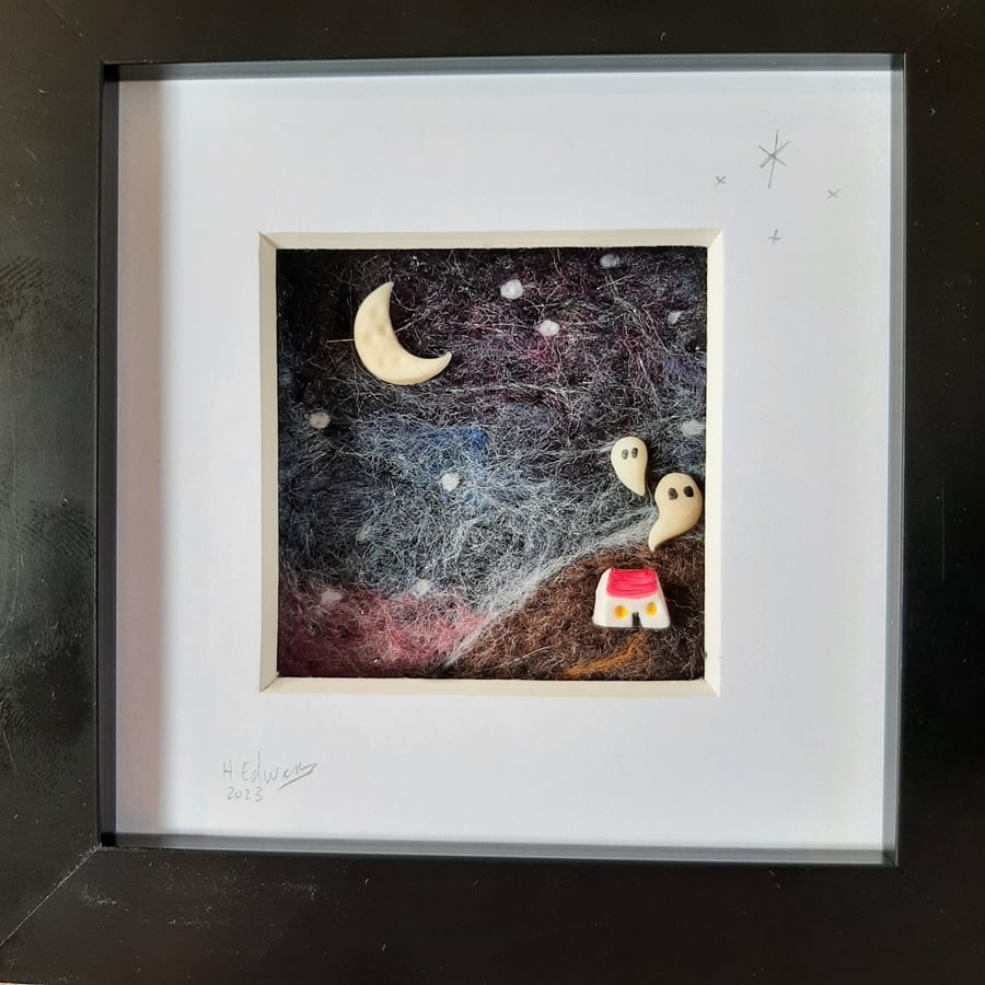 Miniature Haunted Bothy -  Felted Artwork