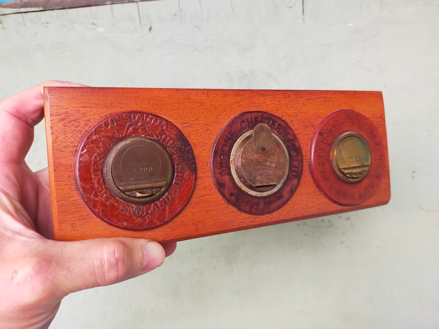 Vintage Tape Measure Key and Letter Rack 14