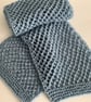 COTTON scarf. ' Breeze'. Lightweight , all-seasons. Sky blue. - Image 3