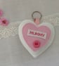 Personalised Felt Heart Keyrings, Handmade Mothers Day Gift, Mum Keyring - Image 2