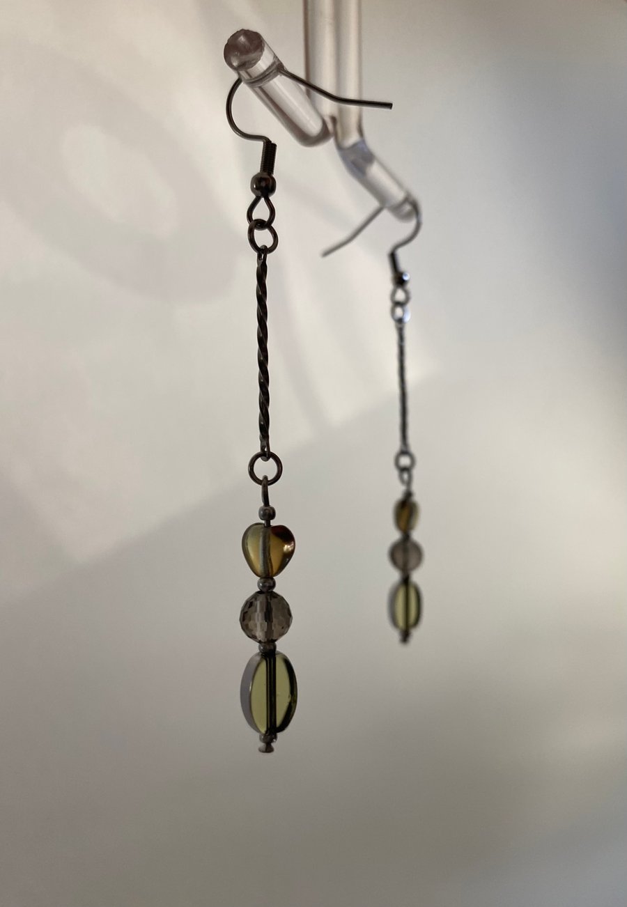 Lorelei - Smokey Heart Earrings 