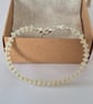 Pale Yellow Frosted Glass Rondelle Bead Bracelet - Image 2