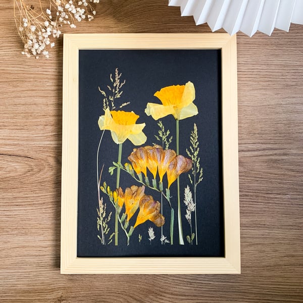 Real Pressed Flower Art Frame Botanical Art Herbarium Home Decor Flowers Wall Ar