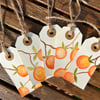 Orange gift tags - 5 fruity tags