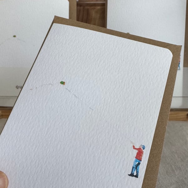 Boy with kite Card (QM228)
