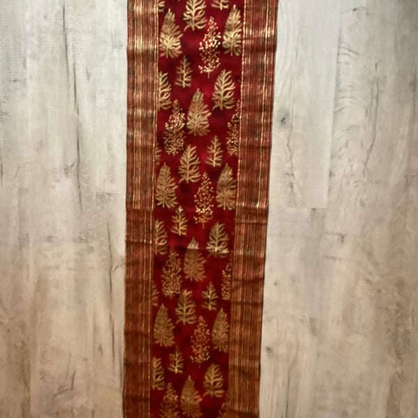 Handmade Christmas Red Table Runner