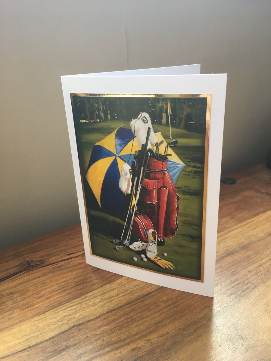 Golf Card - Handmade Birthday Card - Blank Inside