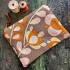 Reclaimed retro floral and needlecord zip pouch
