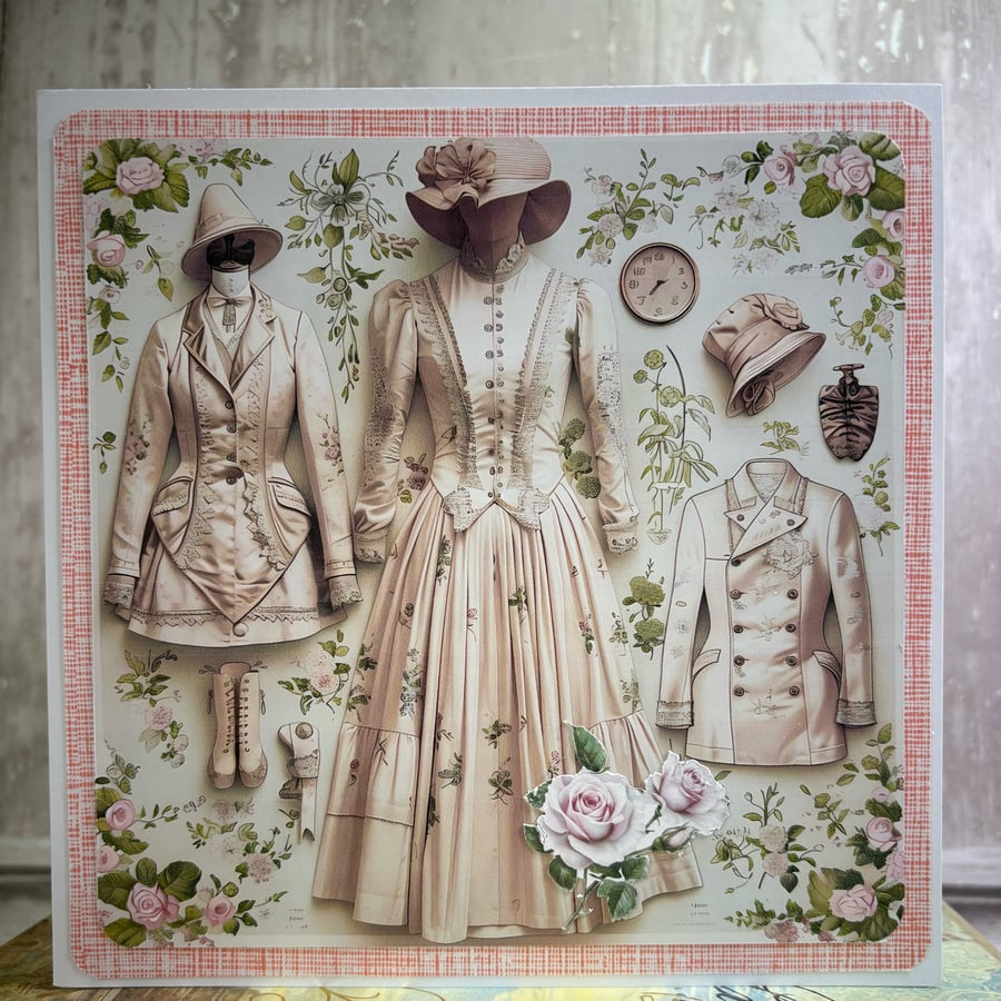 Greeting Card - Vintage Ladies Fashion by Carolee Crafts C224