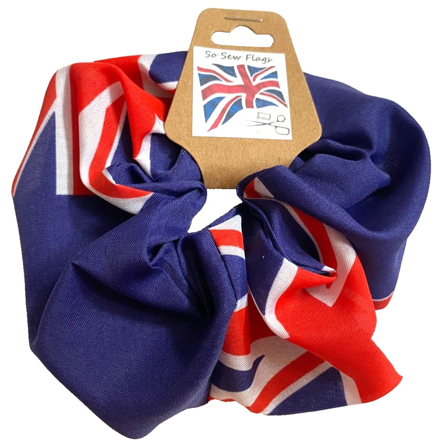 Navy Blue Ensign Flag Hair Scrunchie Scrunchies Accessory Band Elastic