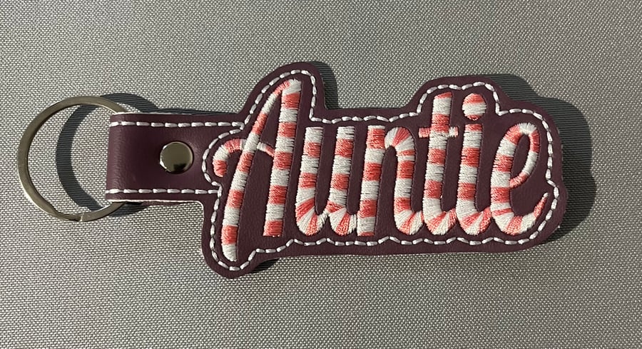 Embroidered Keyring Auntie