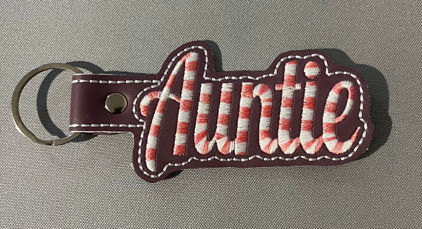 Embroidered Keyring Auntie