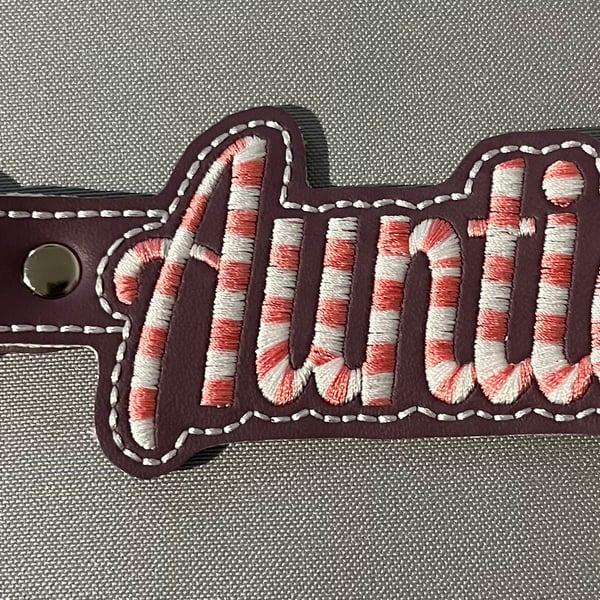 Embroidered Keyring Auntie