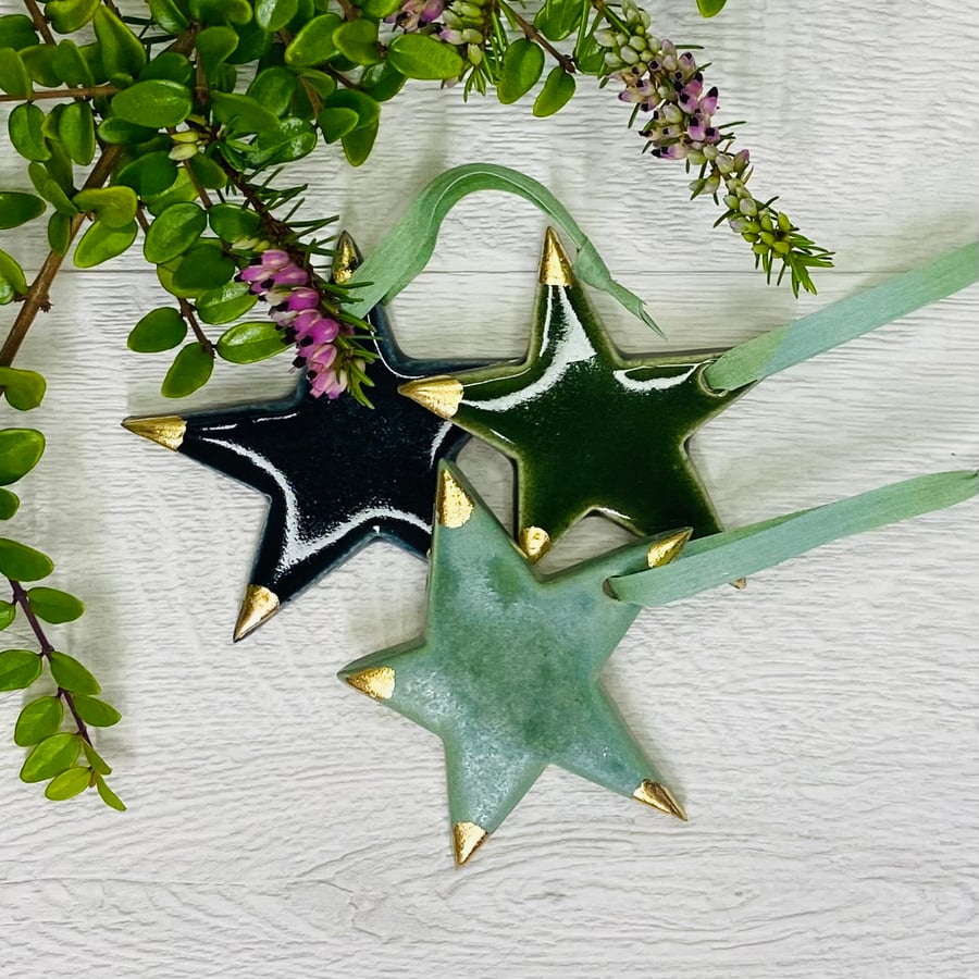 Trio of ceramic stars 