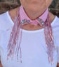 Pastel Pink & Lilac Detachable Statement Collar - Upcycled Crystal Neckcessory - Image 9