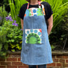 Reclaimed denim and ikea Fredrika retro print cotton apron