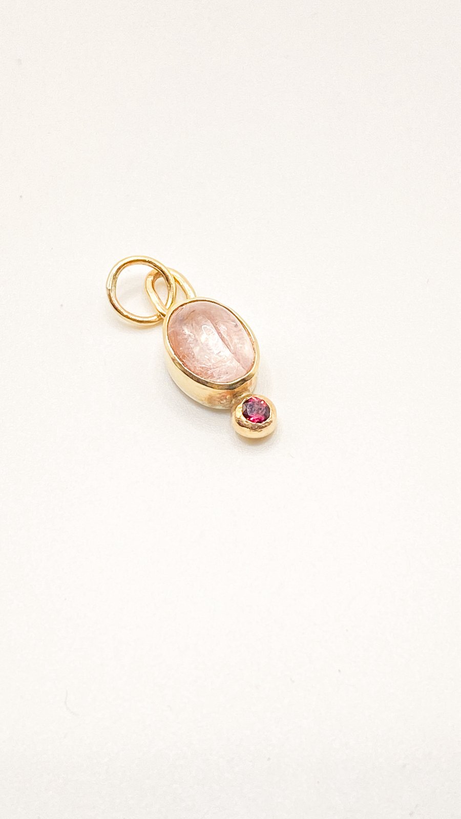 Morganite and Garnet Gold Pendant 