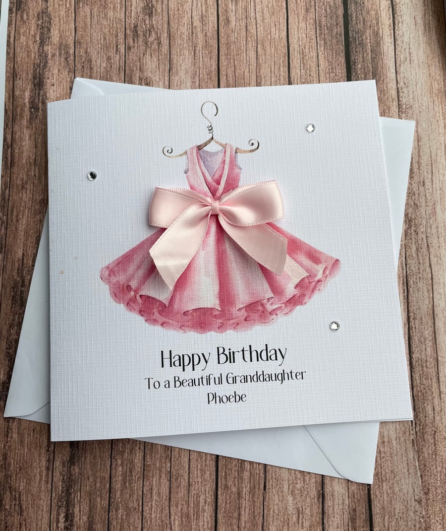 Personalised Ballerina Birthday Card For Her Happy Birthday Daughter Niece etc