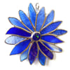 Winter Blues Flower Stained Glass Suncatcher Handmade 009