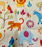Small tote bag - jungle theme and bold floral lining - Image 6